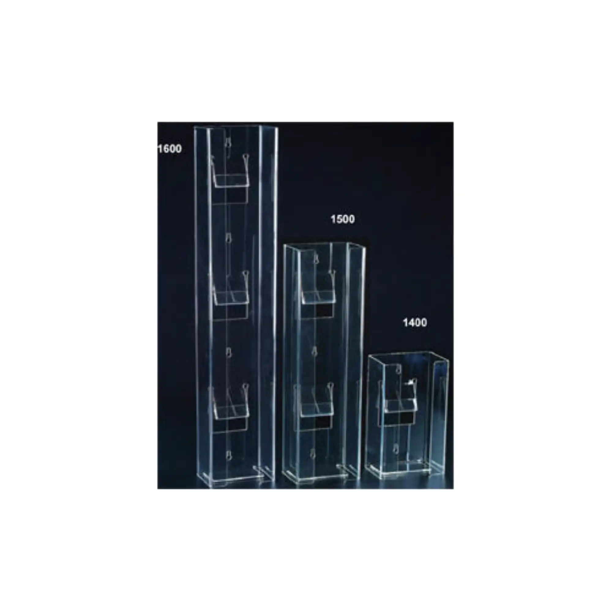 Plasdent Clear Acrylic Double Vertical Glove Box Holder/Dispenser, 5 3/4"W x 20"H x 3 7/8"D, 1500 - Glove Dispenser Acrylic Double Vertical - Image 1