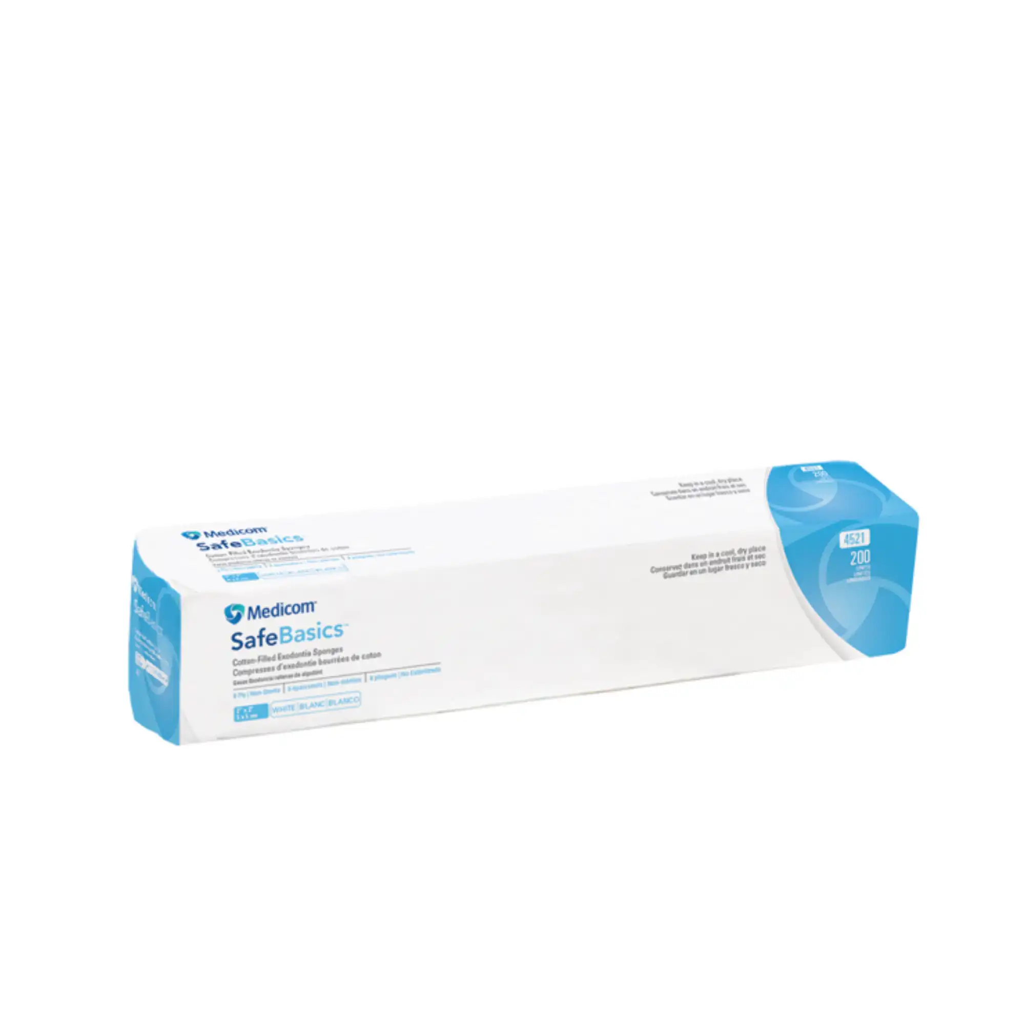 Medicom SafeBasics Cotton-Filled Exodontia Gauze Sponges, 2" x 2", 8-Ply, Non-Sterile, 5000/Case, 4521 - Medicom - Medicom 2" x 2" 8-ply Non-Sterile, Exodontia Cotton-Filled Gauze Sponge, 5000/PK 4521 - Image 1