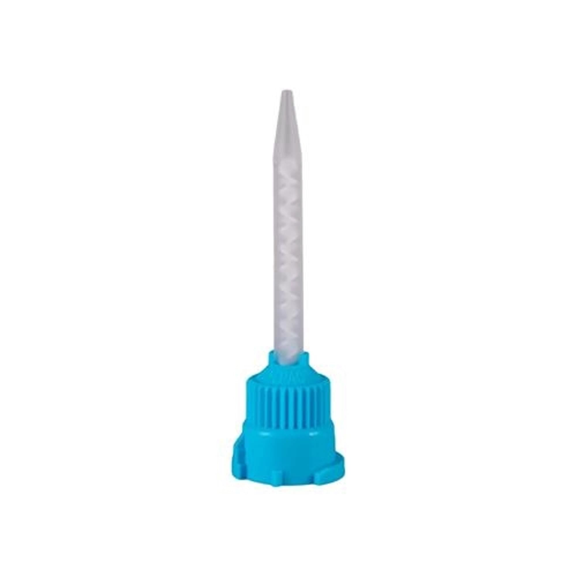 Defend T-Style Mixing Tips, Temporary Crown & Bridge Material, 1:1 Ratio, Light Blue, 25/Pk, VP-8111T - Defend, T-Style Mixing Tips, Temporary Crown & Bridge Material, 1:1, Light Blue, 25/Pk, VP8111T - Image 1