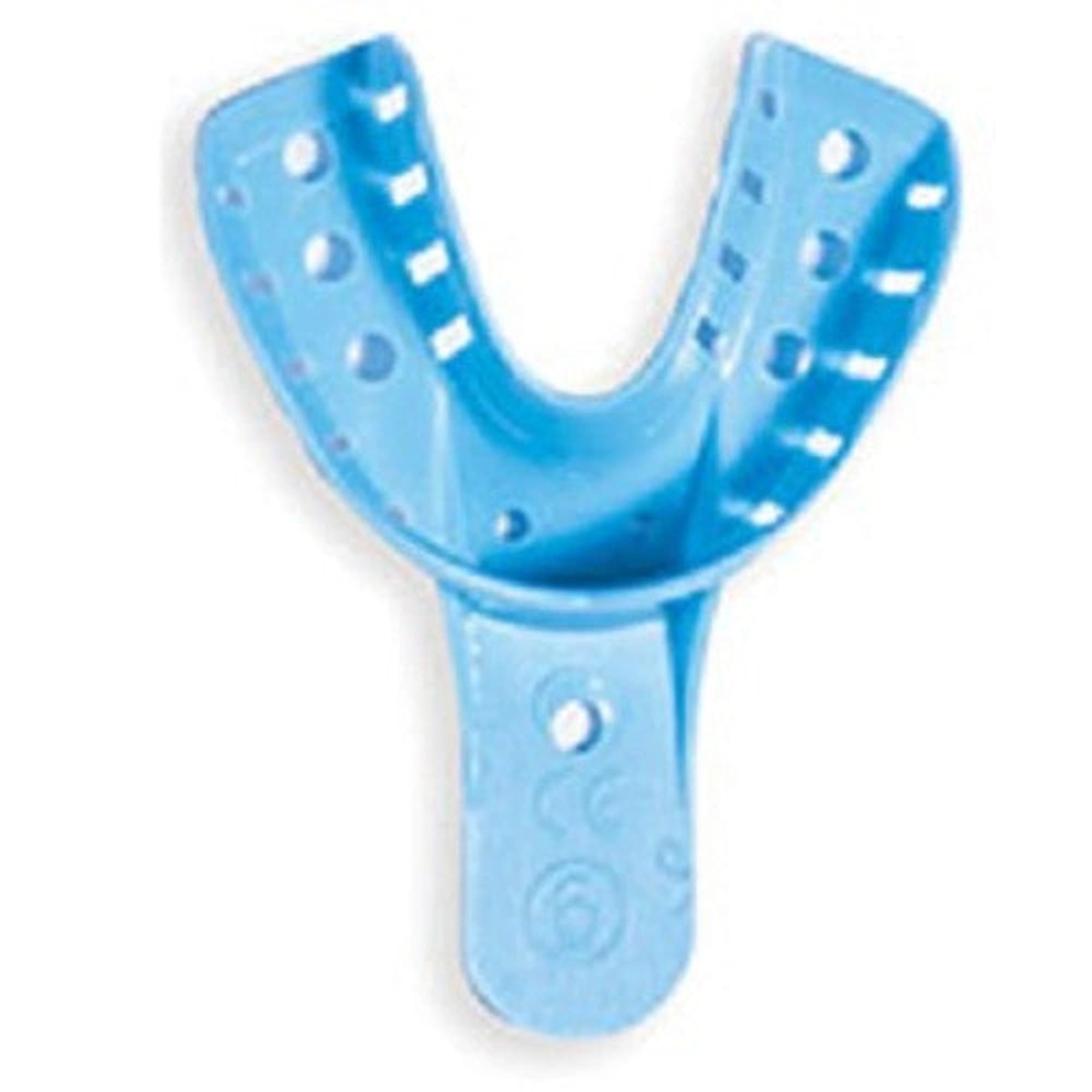 Quala #2 Large Lower Perforated Disposable Impression Trays, Blue, 12/Bag, QIT2LGLW - Quala - #2 Impression Trays 12Pk - Image 1