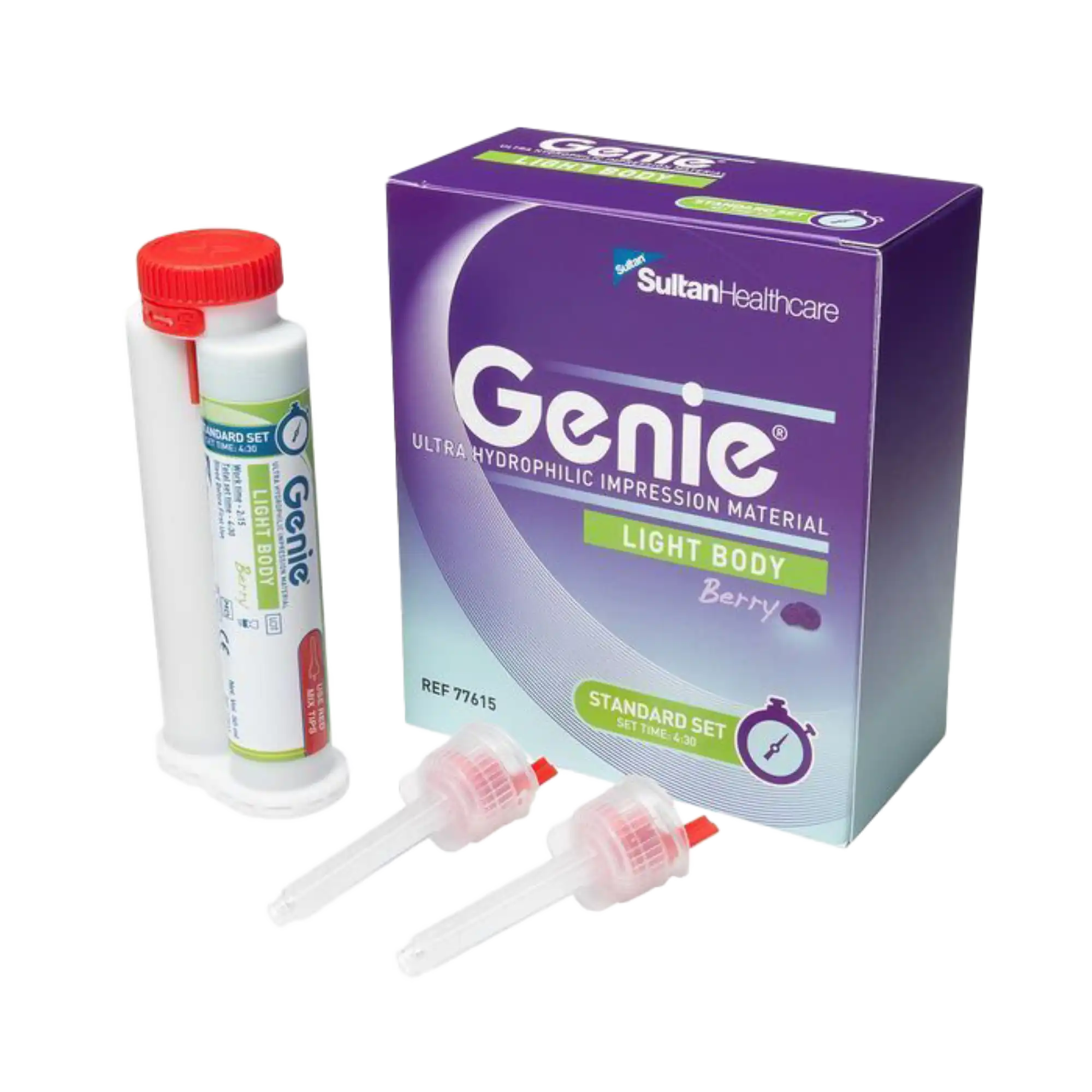 Genie VPS Impression Material, Light Body, Standard Set, Berry Flavor, Green, 50 ml Cartridges, 2/Pk, 77615 - Genie VPS Impression Material, Light Body, Standard Set, 50 ml, 2/Pk, 77615 - Image 1