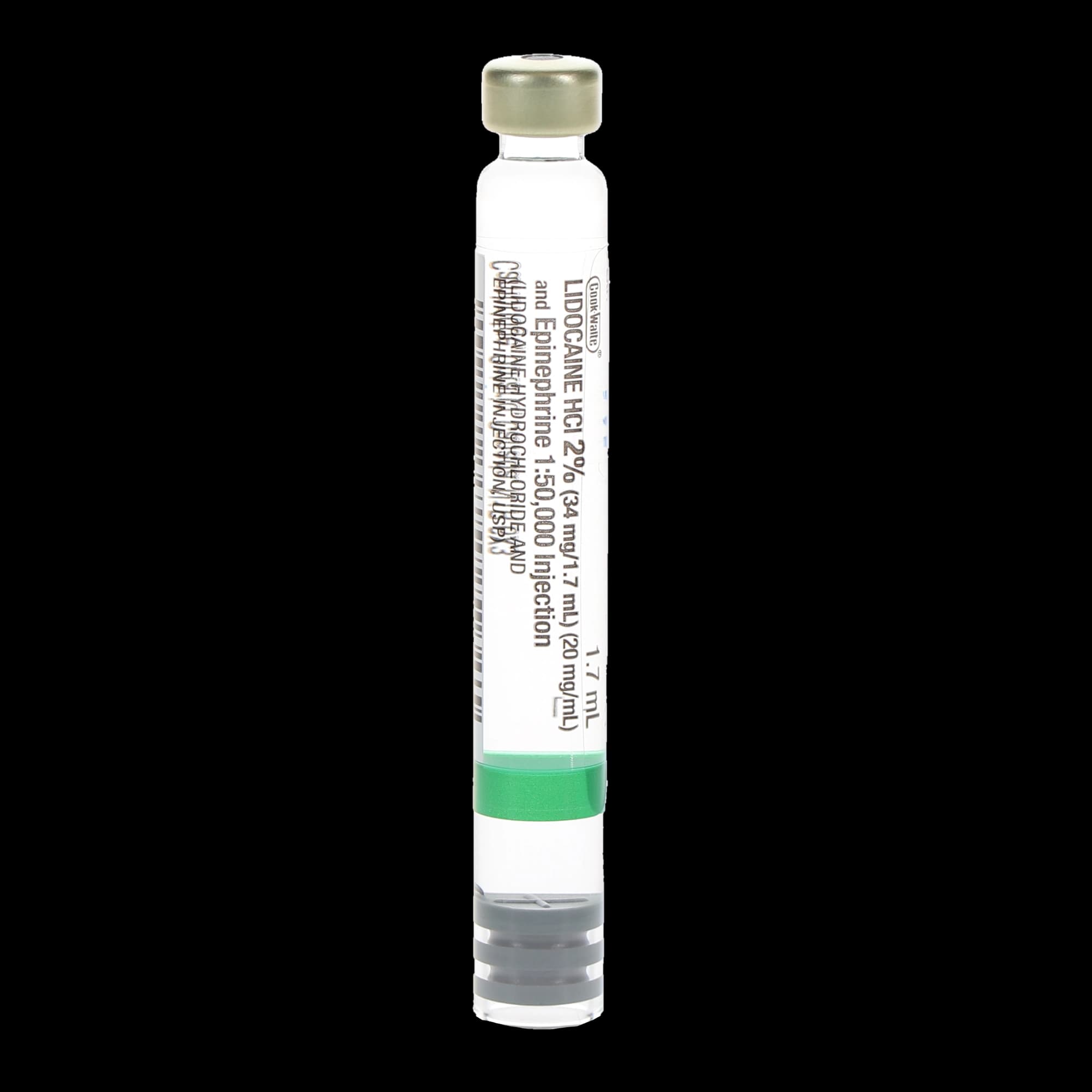Cook-Waite Lidocaine HCl 2% with Epinephrine 1:50,000, 1.7 mL Cartridges, 50/Bx, SEP-99169 - Cook-Waite Lidocaine, HCl 2%, w/ Epinephrine, 1:50,000, 50/Pk - Image 1