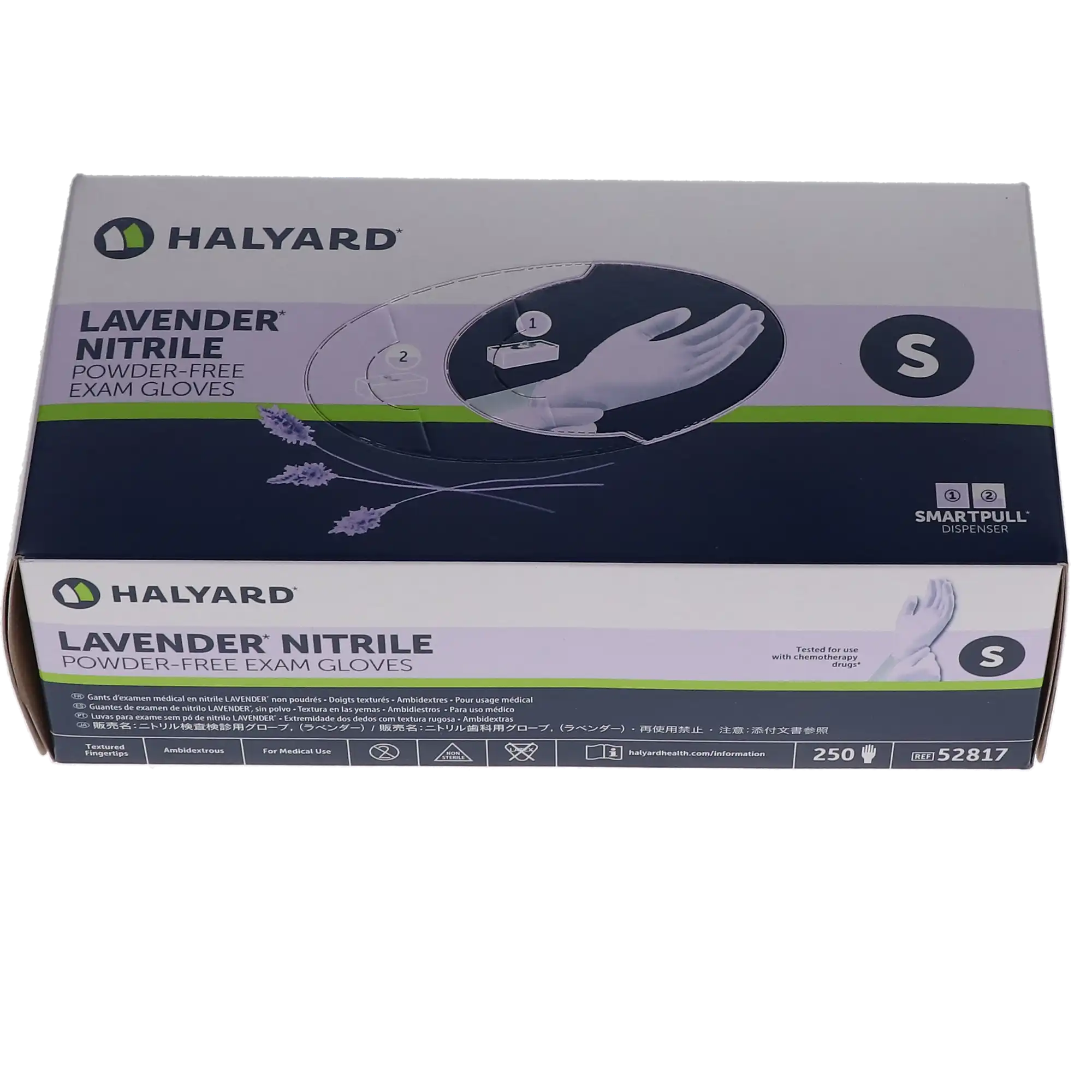 Halyard KC100 Lavender Nitrile Exam Gloves, Powder-Free, Latex-Free, Small, 250/Box, 52817 - KC100 Lavender Nitrile Exam Gloves, Powder-Free, Small, 250/Box, 52817 - Image 1
