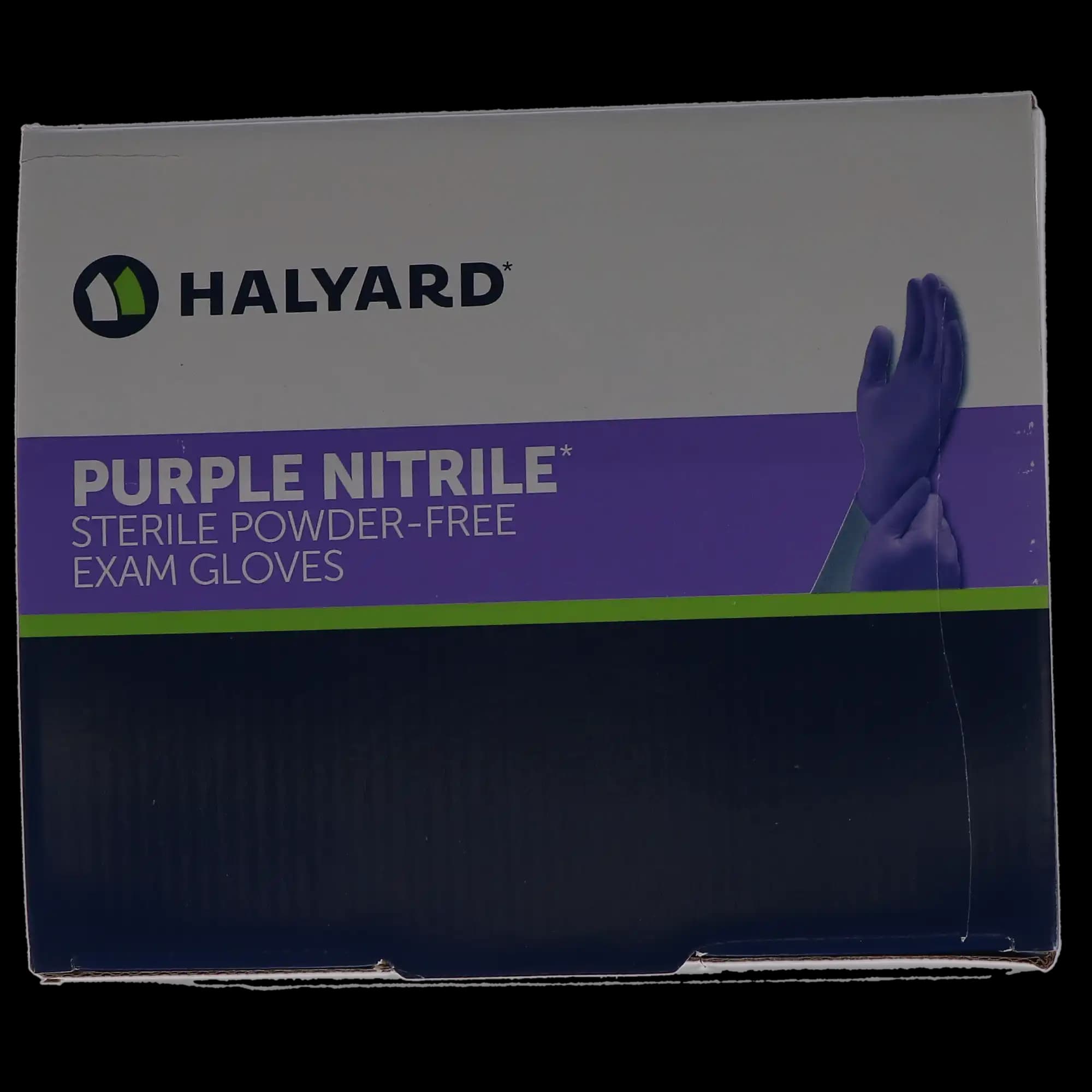 Halyard Purple Nitrile Sterile Exam Gloves, Powder-Free, Small, 50 Pairs/Box, 55091 - KC500 SM PURPLE NITRILE STERILE GLOVES (50) - Image 1