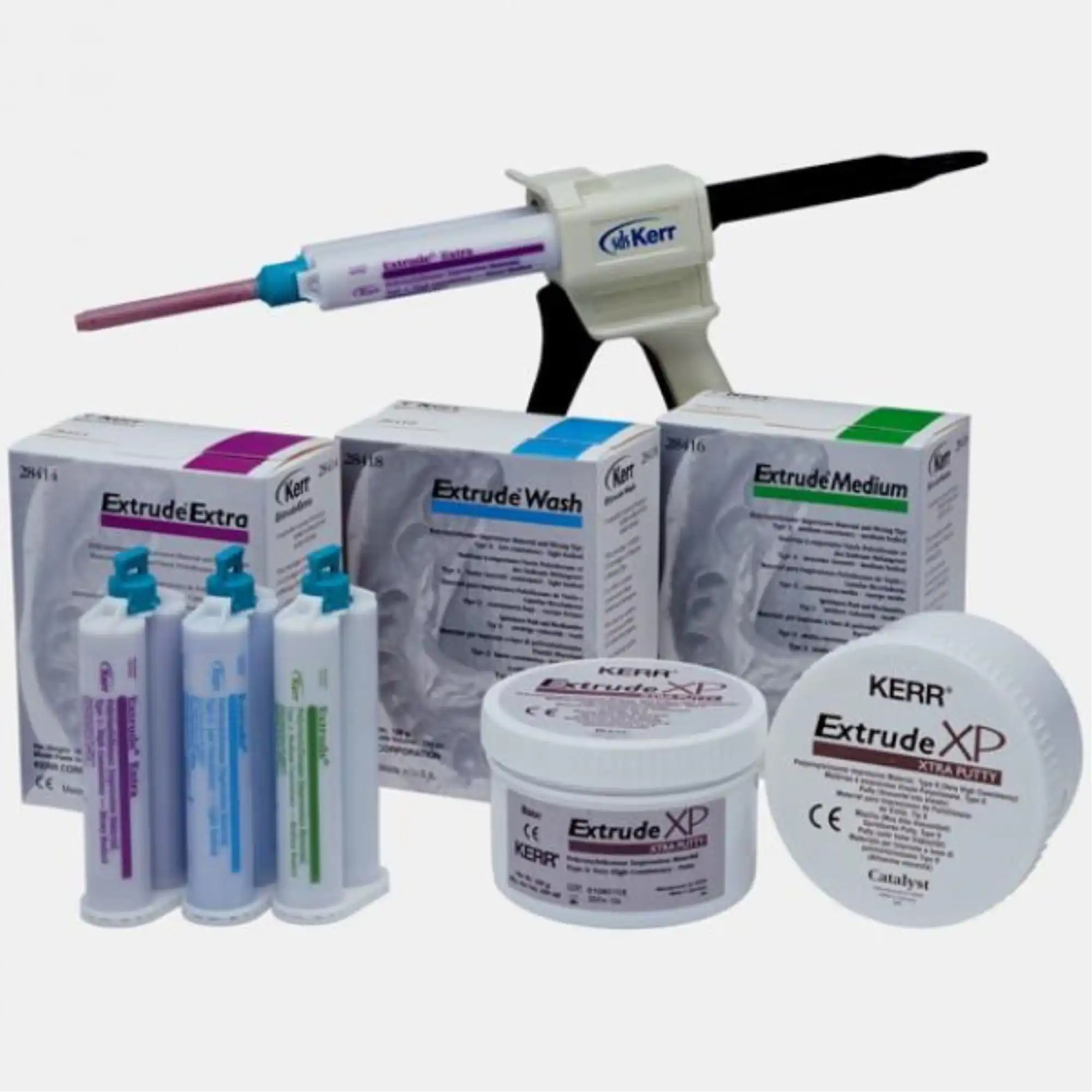 Kerr Extrude VPS Impression Material, Extra Heavy Body, Mauve, 2 x 50 ml Cartridges with 6 Mixing Tips, 28415 - Extrude® VPS Impression Material - Heavy Body Extra - Mauve - Image 1