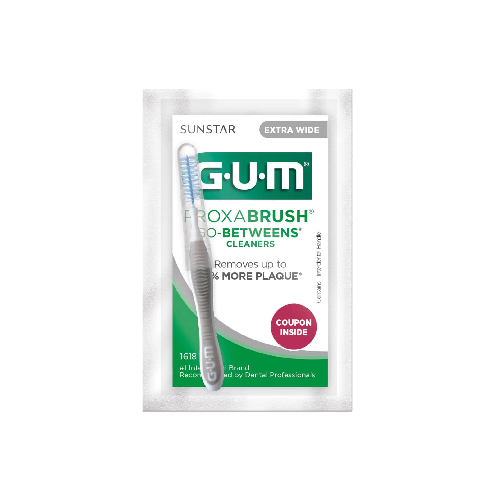 GUM Proxabrush Go-Betweens Interdental Cleaners, Extra Wide, Tapered, Gray, 36/Box, 1618PQ - GUM Go-Betweens Proxabrush Cleaners, Extra Wide, 36/Box, 1618PQ - Image 1