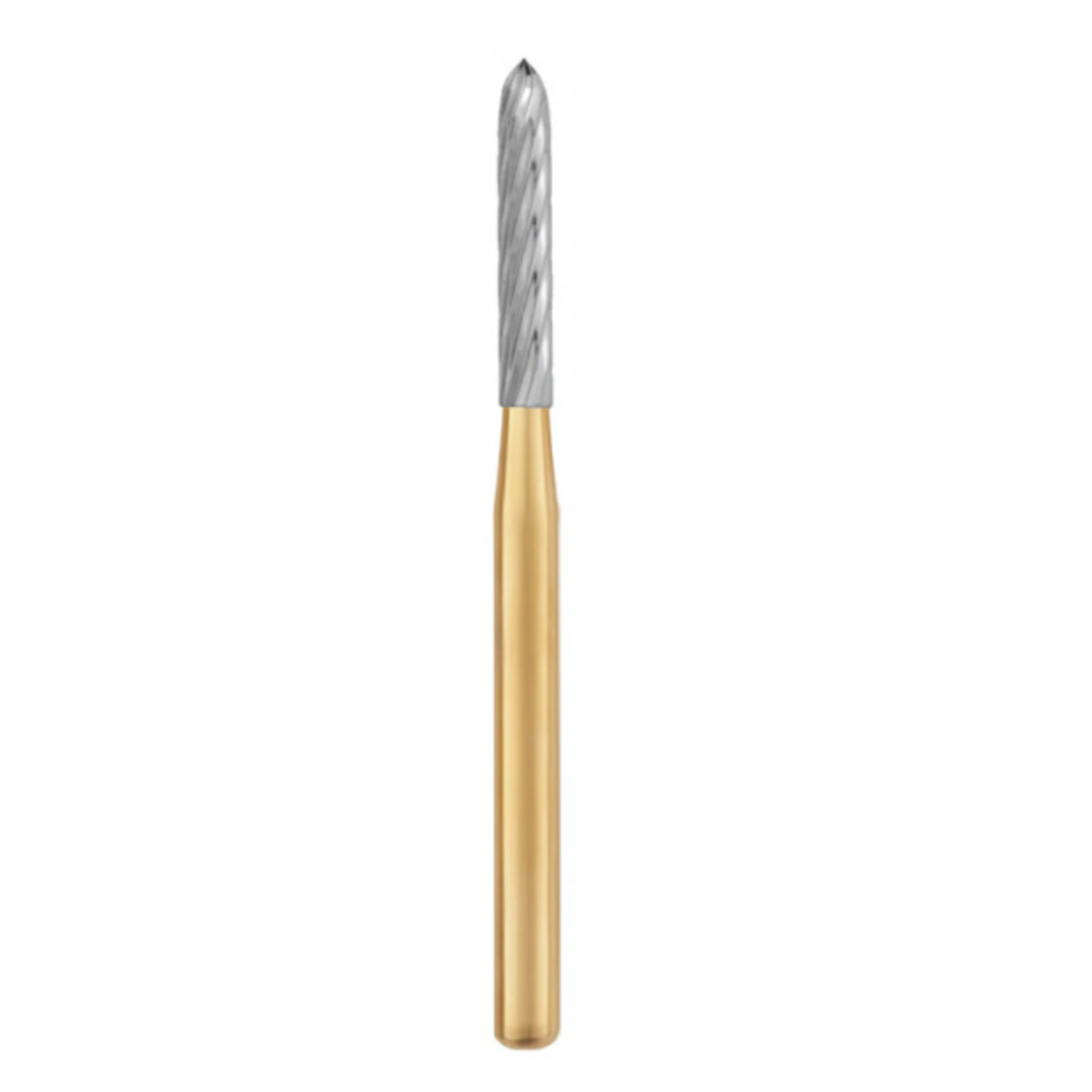 SS White FG #7283 12-Blade Round End Flame Trimming and Finishing Carbide Bur, Friction Grip, 5/Pk - Round End Flame Trimming and Finishing 12 Blade FG Carbide Burs - Image 1