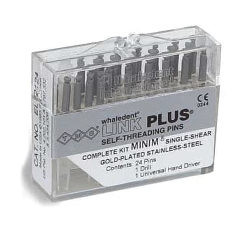 TMS Link Plus Self-Threading Parapulpal Pins, Regular Double Shear, Gold-Plated Stainless Steel, 0.027 in / 0.675 mm, Bulk Kit, 50/Pk, L-752 - TMS Link Plus SS Double Bulk .027 L-752 50/Pk - Image 1
