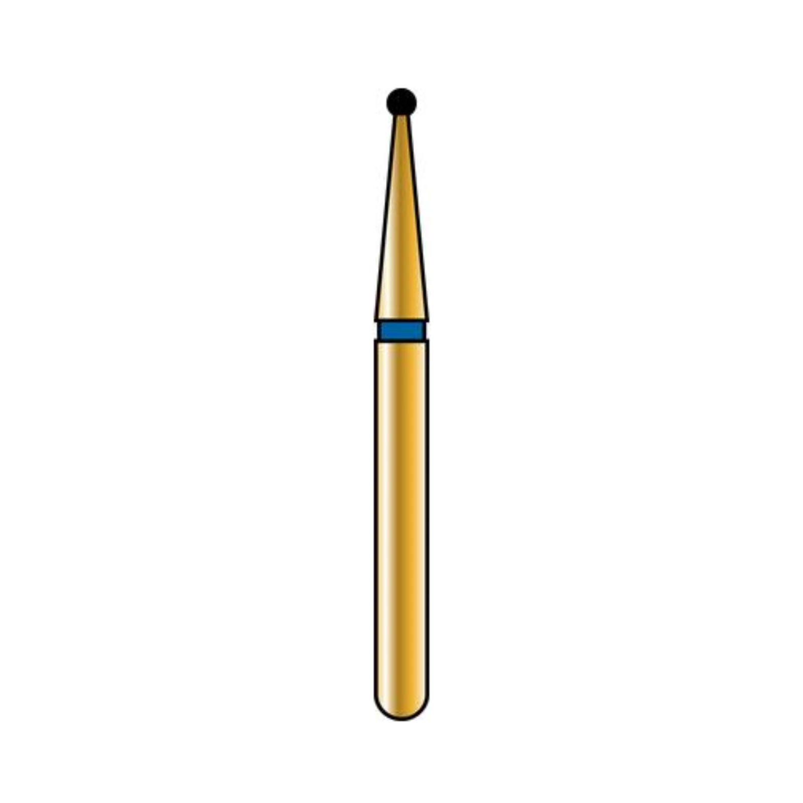 Alpen® Multi-Use Diamond Bur, FG #801 Round, 0.9mm, Coarse Grit, 5/Pk - Alpen® Multi-Use Diamonds FG #801 Round 0.9mm Medium Blue Pkg/5 - Image 1