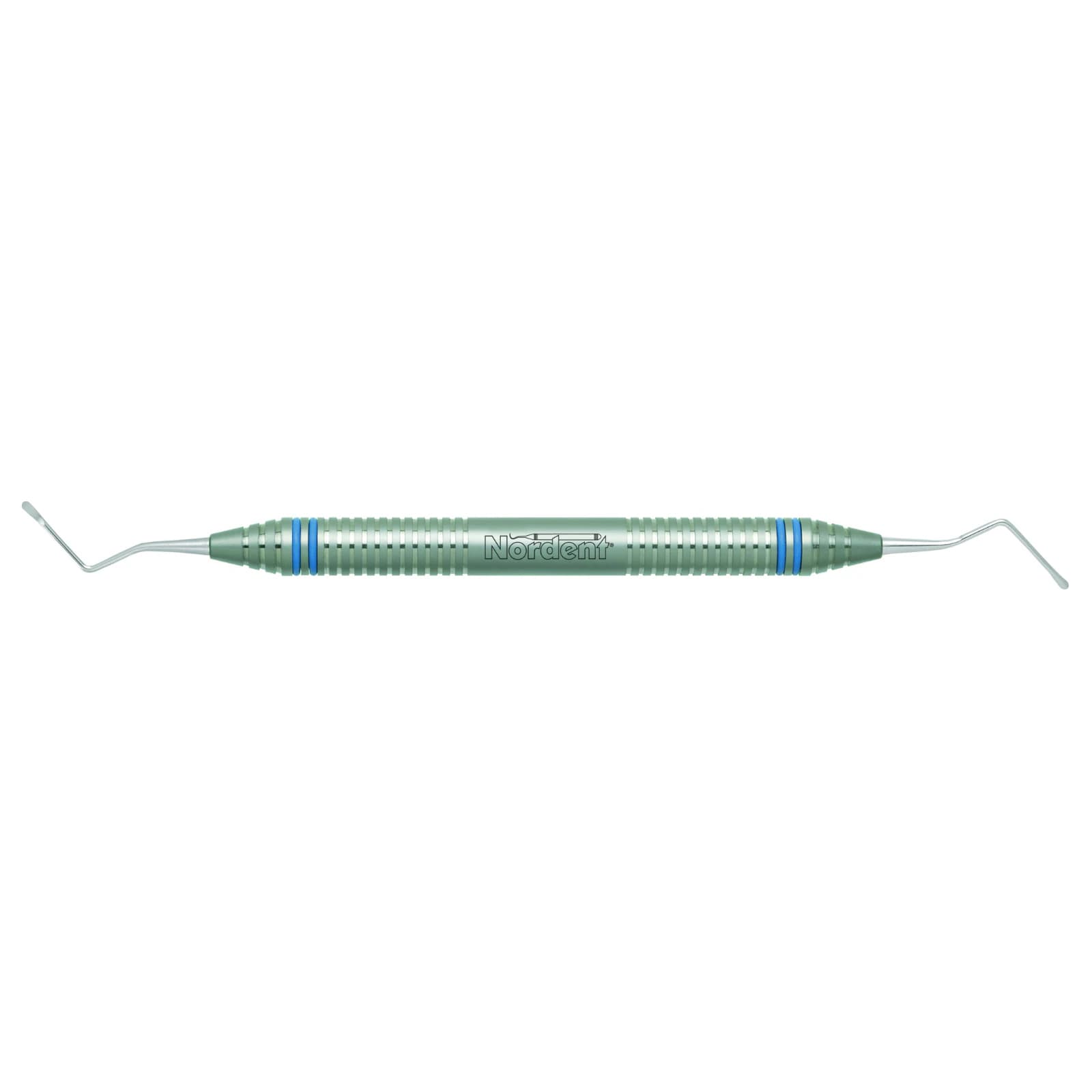Nordent #31L Endodontic Excavator, Double-Ended, Long Shank, Elongated Spoon Blade 1.6 mm, DuraLite ColorRings Handle, Stainless Steel - Excavator DE #31L DuraLite ColorRings Handle - Image 1