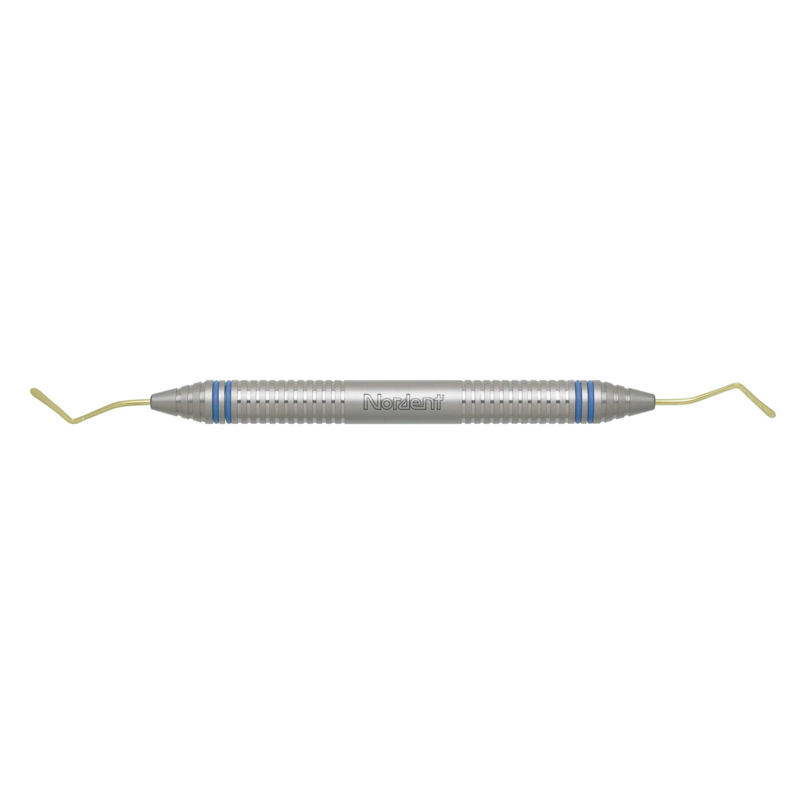 Nordent Composite Placement Instrument, #LR, Curved Double Paddle, Titanium Nitride Coated, DuraLite® ColorRings™ Handle, Stainless Steel, Double End - Composite Placement Instrument – # LR, Curved Double Paddle, Titanium Nitride Coated, DuraLite® ColorRings™ Handle, Stainless Steel, Double End - Composite Placement Instrument – # LR, Curved Double Paddle, Titanium Nitride Coated, DuraLite® ColorRings™ Handle, Stainless Steel, Double End - Image 1