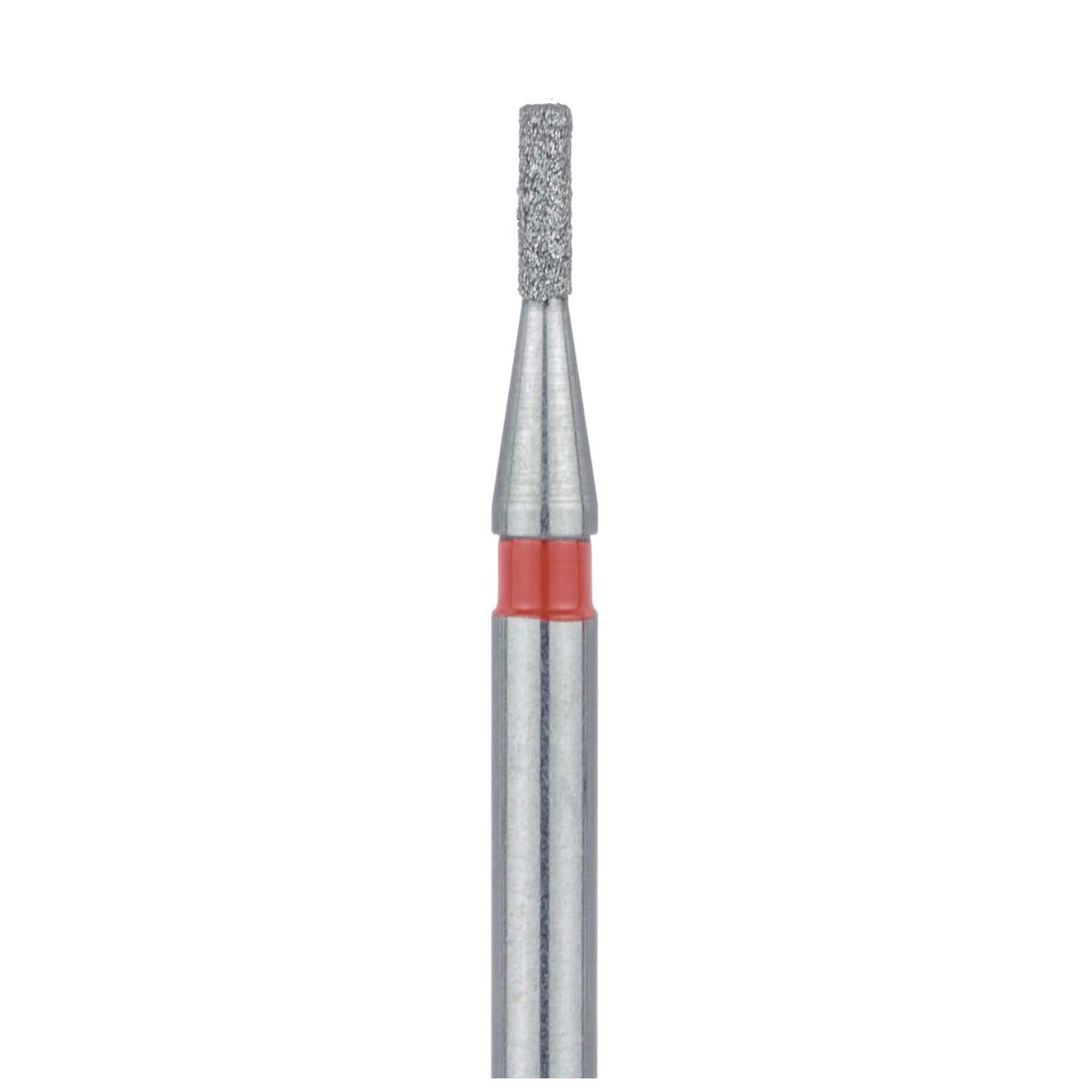 Meisinger 840F-008-FG Fine Diamond Bur, Round-Edge Cylinder, Friction Grip, 0.8 mm Head Diameter, 3.0 mm Head Length, Red Ring, 5/Pkg - Diamond Instruments – FG, Fine, Red, Cylinder, Round End, 5/Pkg - 840F-008-FG, 0.8 mm Head Diameter, 3.0 mm Head Length - Image 1