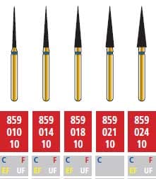Alpen FG #859-024 Coarse Grit Needle/Flame Shaped Diamond Bur, 5/Bx, R859C024FG - Alpen® Diamonds - Coarse - #859-024 (10.0) - Image 1