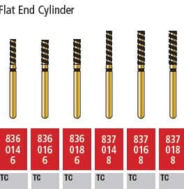 Alpen TurboCut Diamond Bur, Friction Grip (FG), #836-016, Supercoarse Grit, Flat End Cylinder, 5/Package - Alpen Turbo Cut Alpen TurboCut FG #836.016 Supercoarse Grit, Flat End Cylinder - Image 1