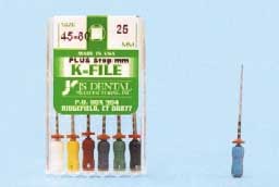 JS Dental SS K-File Plus with Stops, Size 50, 31mm, Yellow, 6/Box - SS K-File Plus w/ Stops - Image 1