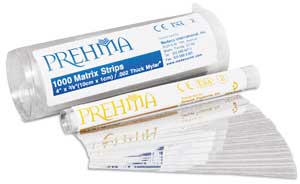 Keystone Prehma Mylar Matrix Strips, Clear Polyester, 0.002 Gauge (60 Microns), 4" x 3/8", Tube of 1000, 36-01122 - Keystone - (Md) Prehma Mylar Strips X1000 ( Tube X 1000 ), 36-01122 - Image 1