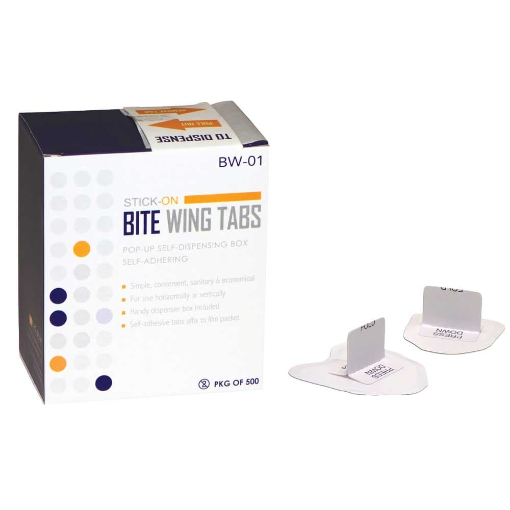 Pac-Dent Bite Wing Tabs, Self-Adhesive, 500/Box - Bite Wing Tabs Self-Adhesive Tabs, 500/Box - Image 1