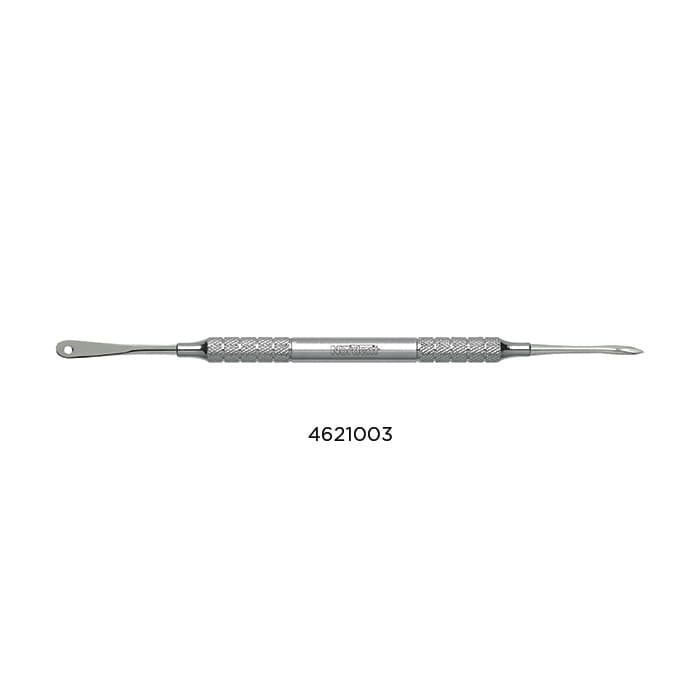 Nordent Periosteal Elevator, Woodson #1 (Hourigan Modified), Double-Ended, Medium Round Handle, Stainless Steel, RPFIWDS1H - Periosteal Elevator – # 1, Woodson, Modified, Standard Handle, Double End - Periosteal Elevator – # 1, Woodson, Modified, Standard Handle, Double End - Image 1